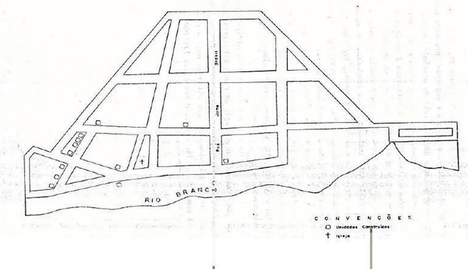 Figura 10: Mapeamento Urbano – Boa Vista - 1900. Fonte: Acervo da Divisão de Patrimônio Histórico do Estado de Roraima.