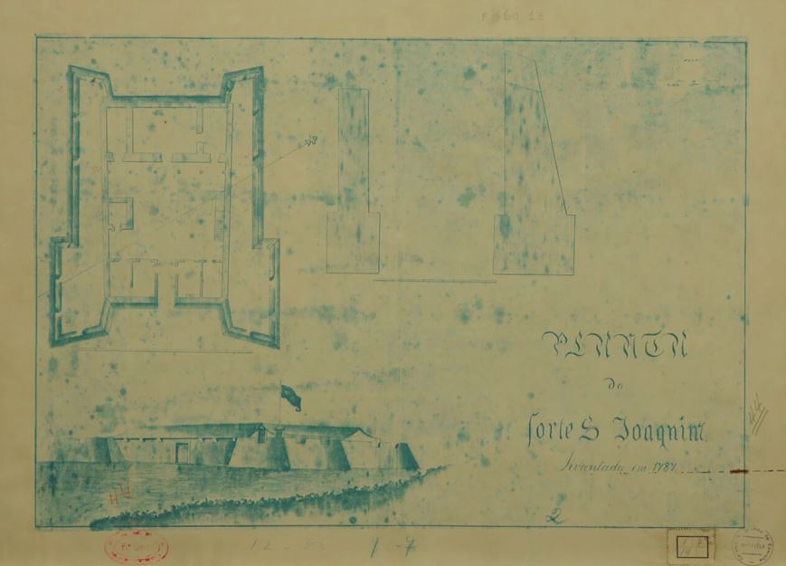 Figura 3: Planta do Forte São Joaquim, em Roraima, 1787. Fonte: AHEx - Arquivo Histórico do Exército, Rio de Janeiro.
